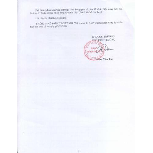 GCN đăng ký nhãn hiệu Satin280